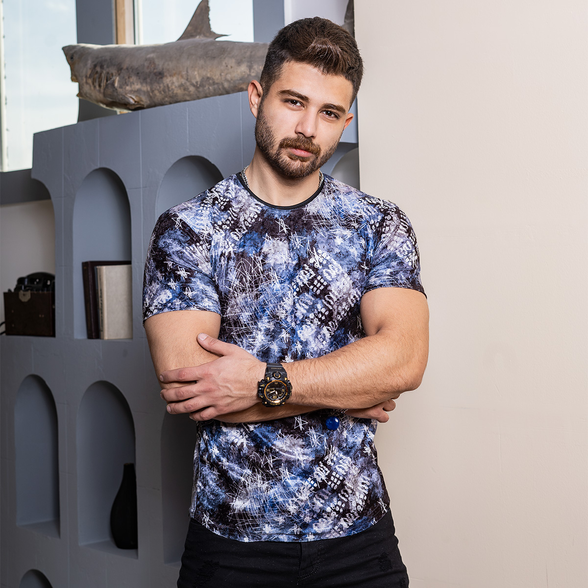 تیشرت مخمل مردانه مدل Adera