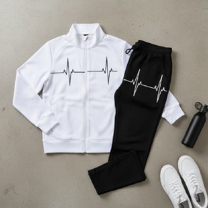 ست سوییشرت شلوار مردانه سفید مدل EKO