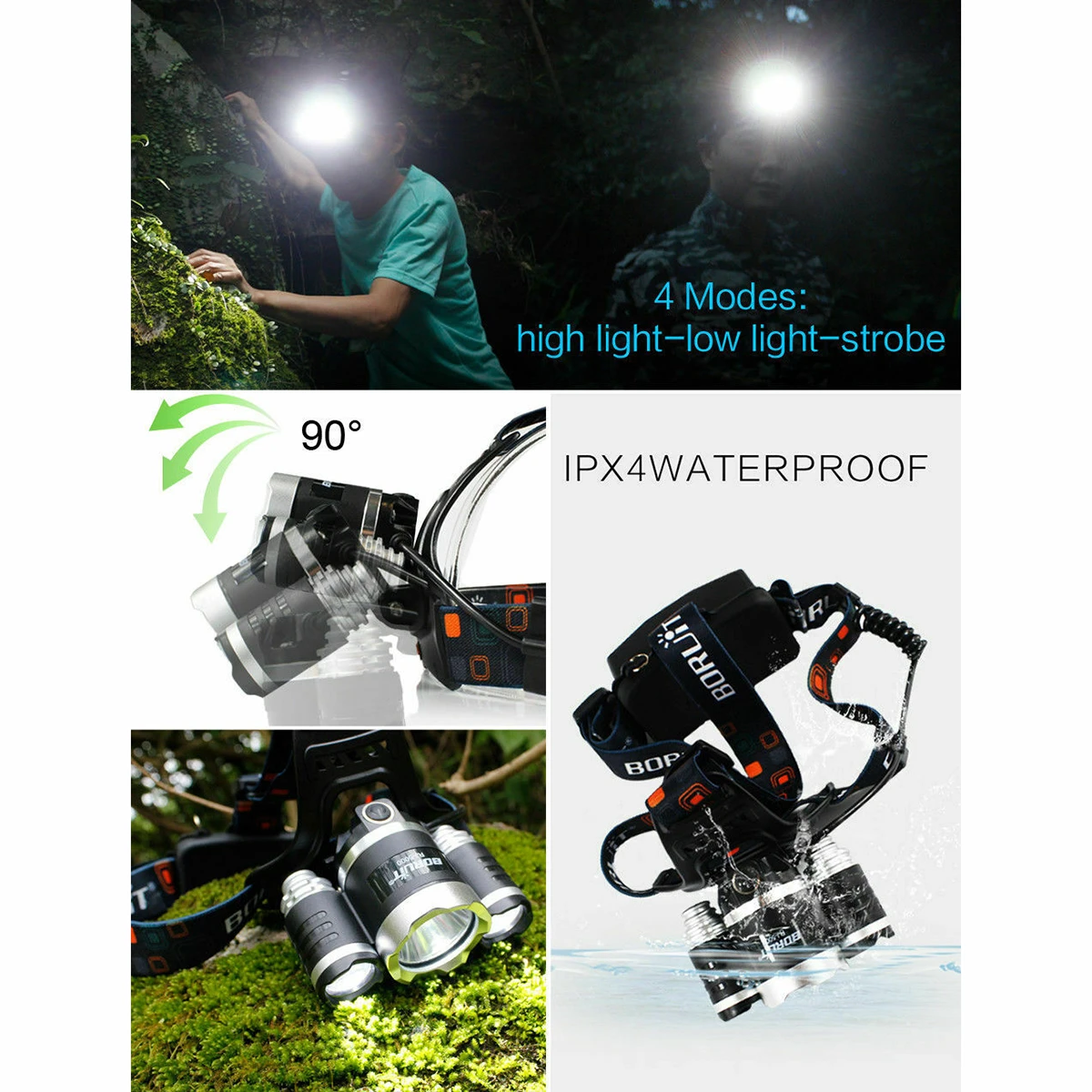 چراغ پیشانی( هدلایت) ۳ لامپه مدل T6