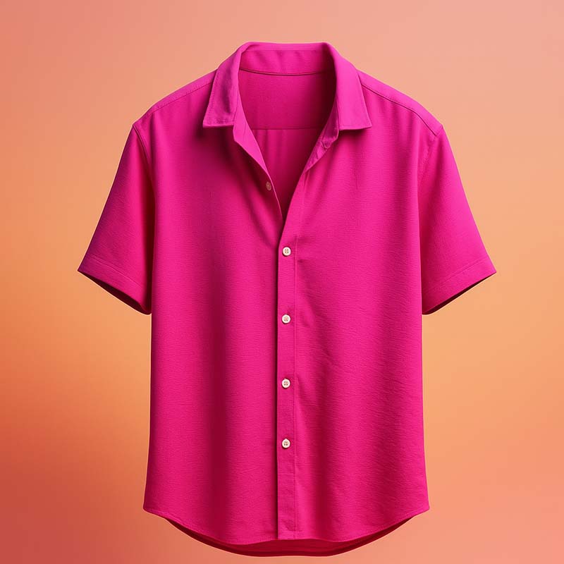 پیراهن آستین کوتاه صورتی مردانه مدل باکسی