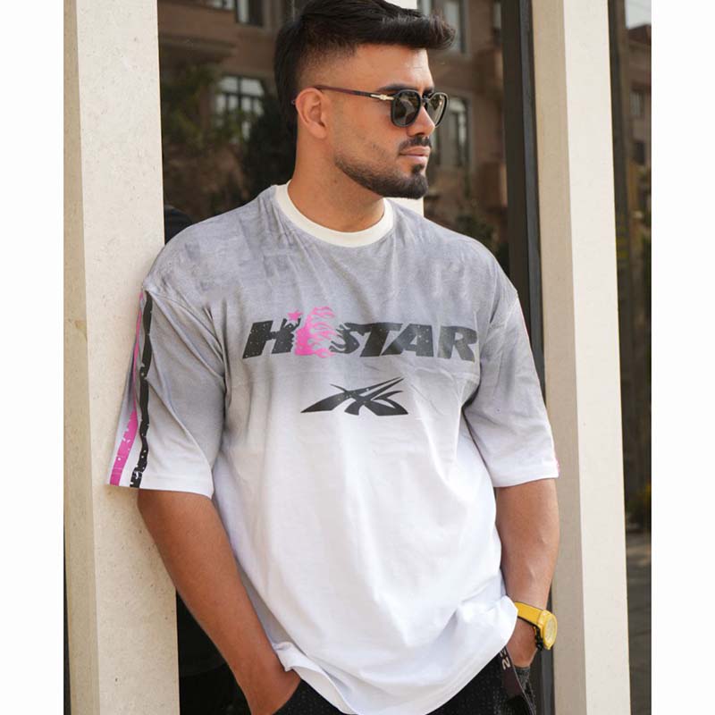 تیشرت مردانه سفید مدل HELLSTAR