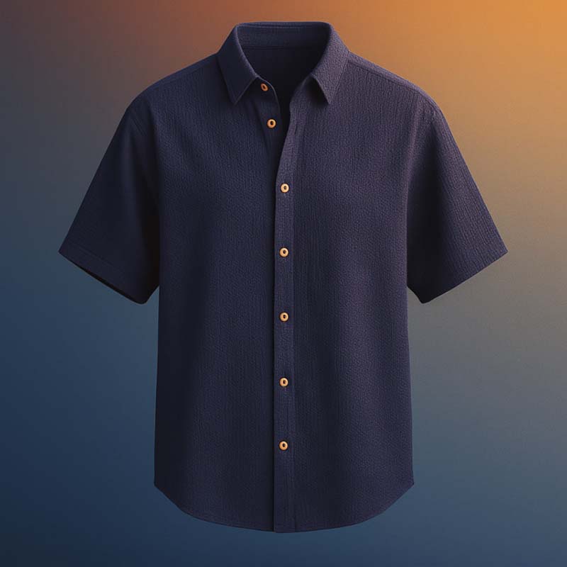 پیراهن مردانه باکسی سوزنی سرمه ای