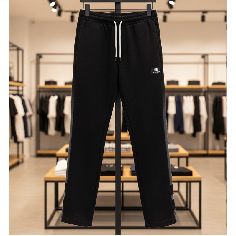 شلوار بنگال مردانه نوار پهن پایین دکمه مدل Mehrad-مشکی